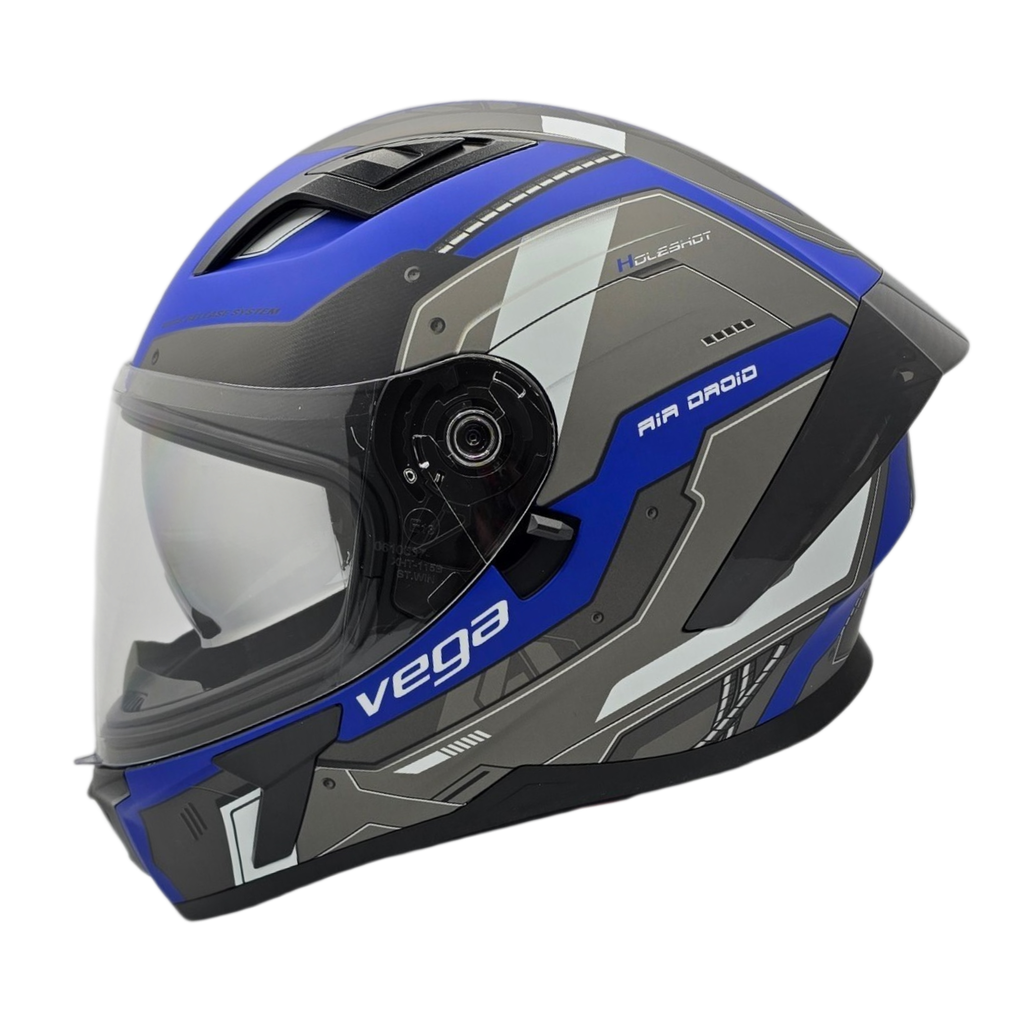 battle of the planets motorcycle helmet HOLESHOT Air Droid Black Easy shield changes quick Helmet HOLESHOT Air Droid Blue