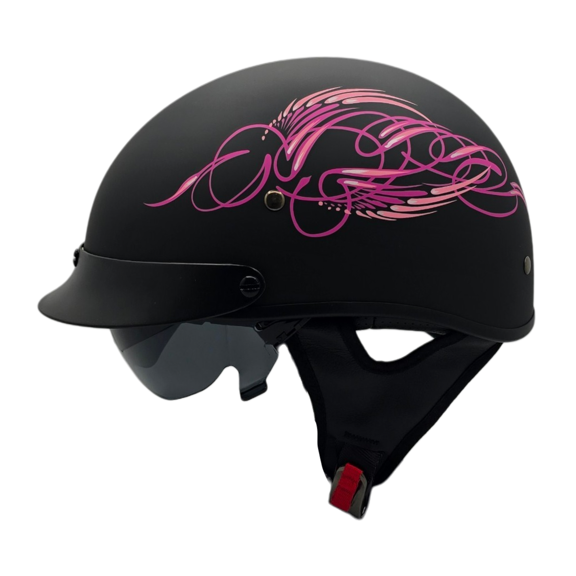 black and pink motorcycle helmet Helmet WARRIOR II Pink Scroll