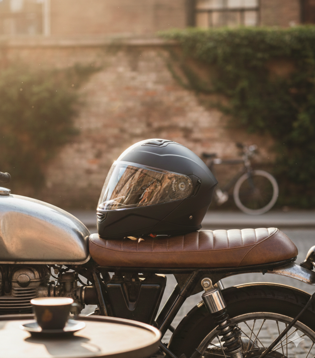 black and brown motorcycle helmet TT&CO. SUPER MAGNUM GENUINE LEATHER TRIM LEATHER 3/4 OPEN FACE DOT ring closure and strap keeper Harley Davidson Snell Black Gold