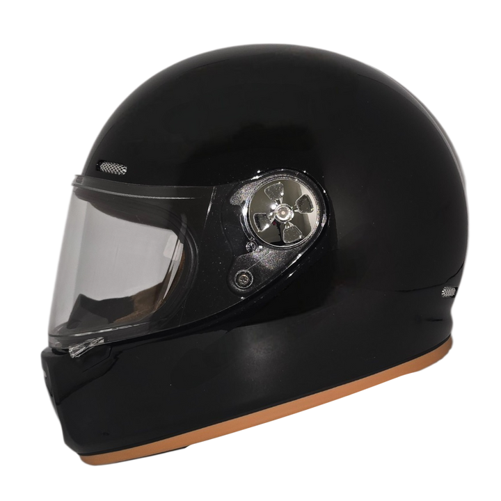 Casco RETRO Negro Metálico