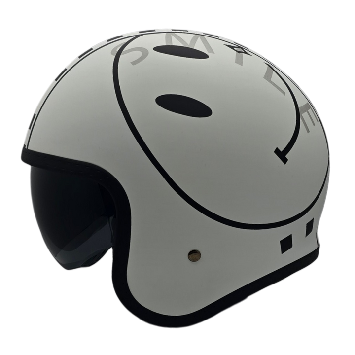 Casco V8 Ajedrez Blanco Negro