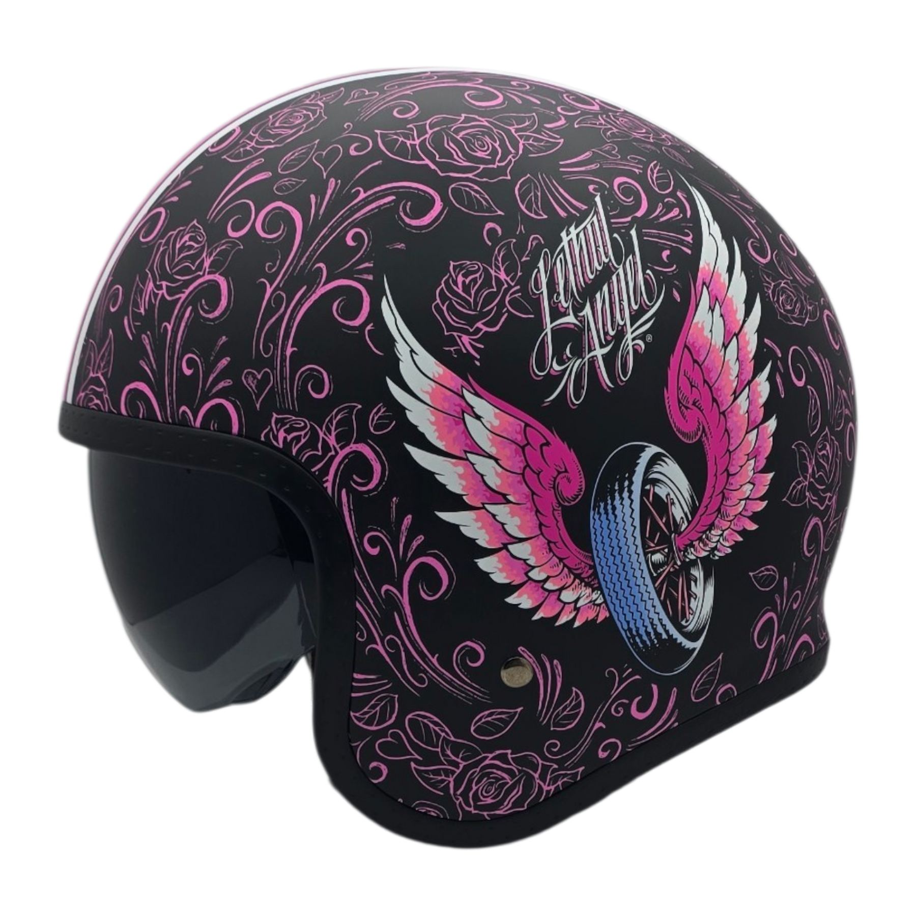 full face motorcycle helmet pink Z1R Jackal Bluetooth Satin HelmetCountry.com AirFit technology enables a personalized fit by inflating the internal pads to adapt perfectly to the shape of your head K1 S SLING MATT BLACK/PINK
