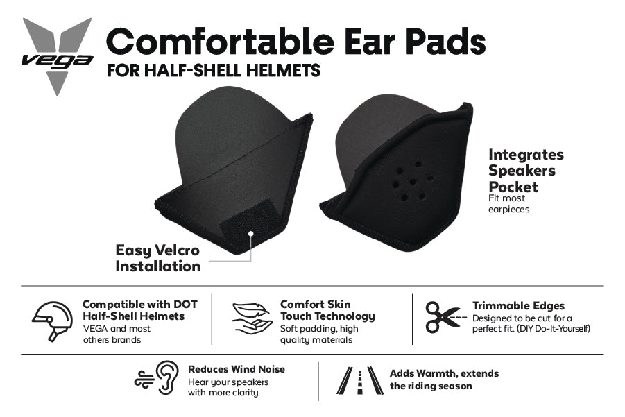 ear pads for motorcycle helmets Accesories Warrior Speaker Ready Ear Pads (Pair)