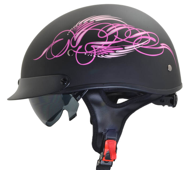 Vega Helmets Warrior Motorcycle Half Helmet with Sunshield for Men & Women Large 